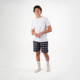 Navy Plaid Pyjama Short set